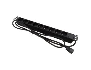 Listwa zasilająca rack 19 cali PDU gniazdo 9 x CEE 7/5 wtyk IEC320 C14
