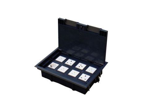 Puszka podłogowa (floorbox) 8M (45x45) regulowana głębokość, do podłogi technicznej (wylewka opcjonalnie) PP007