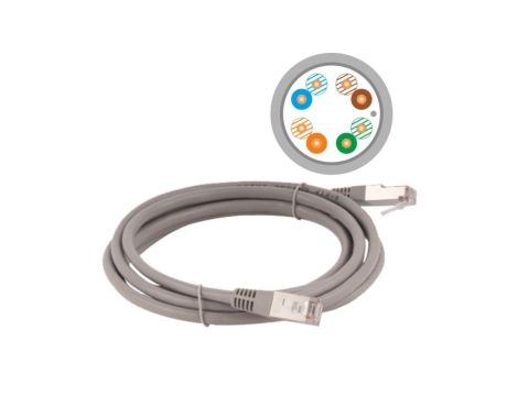 Patch-cord F/UTP kat.5e PVC 0.5m szary KKF5SZA0.5