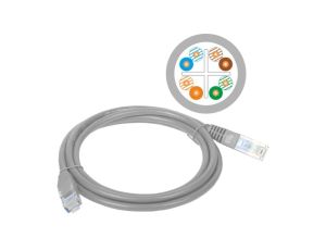 Patch-cord U/UTP kat.6 PVC 1.0m szary KKU6SZA1