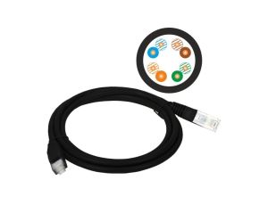 Patch-cord U/UTP kat.5e PVC 0.5m czarny KKU5CZA0.5