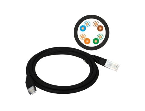 Patch-cord U/UTP kat.5e PVC 0.5m czarny KKU5CZA0.5