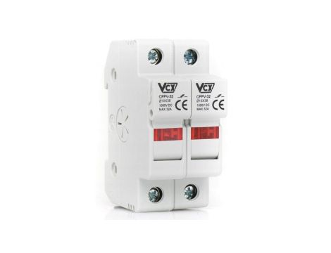 Podstawa bezpiecznikowa 2P PV 32A 10x38 z podświetleniem 1000V DC
