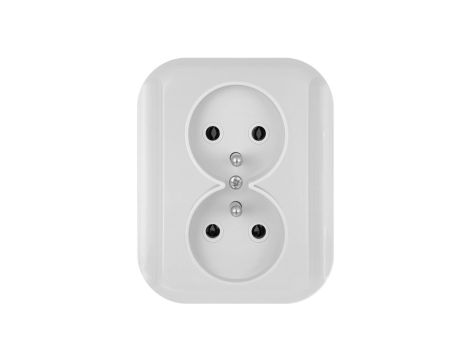 TOPAZ Gniazdo podwójne p/t 2x2p+Z 16A, 250V białe 00060278