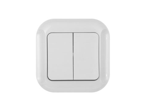 TOPAZ Łącznik podwójny p/t 10A, 250V, świecznikowy biały 00060278