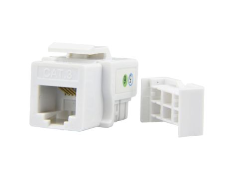 Moduł keystone telefoniczny kat.3 RJ11 6P4C biały NEKU