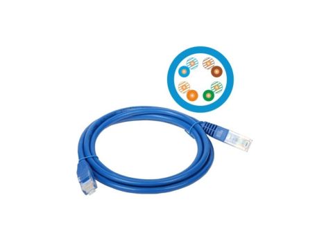 Patchcord UTP A-LAN KKU5NIE2 (RJ45 - RJ45 2m UTP kat. 5e kolor niebieski)