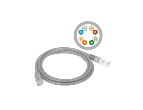 Patchcord FTP kat.5e kabel sieciowy LAN 2x RJ45 linka szary 1m Alantec