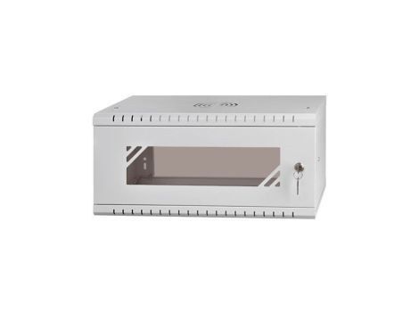 Szafa wisząca RACK 19 4U 350mm drzwi szklane szara PRO