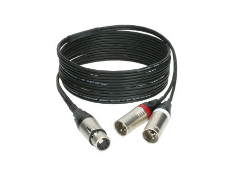KLOTZ Kabel mikrofonowy STEREO XLR 5-pin (gniazdo) / 2x XLR 3-pin (wtyk) 3m