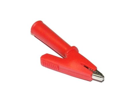 Złącze typu Krokodyl izolowane czerwone 4mm Typ 20