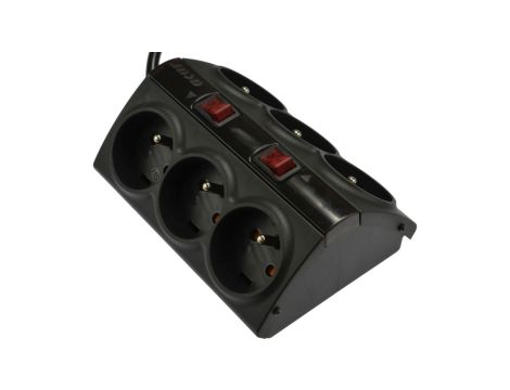 Przedłużacz przeciwprzepięciowy 6-gniazd z/u ACAR SMART 1,5m czarny