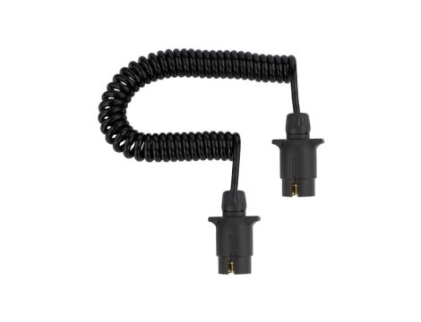 Przewód spiralny QLY-s kabel do przyczepy zakończony plastikowymi wtykami 7-pin 12V 3m
