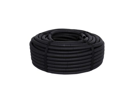 Rura karbowana elektroinstalacyjna RGHF 25/19mm giętka samogasnąca peszel bez pilota 320N bezhalogenowa czarna 50m