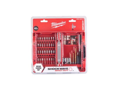 Zestaw wytrzymałych bitów udarowych 40szt. Shockwave Impact Duty Milwaukee