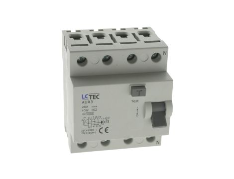 Wyłącznik różnicowoprądowy 4P 25A 30mA AC 10kA