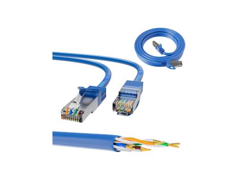 Patchcord LAN Miedź Kabel sieciowy skrętka 10Gbit/s Extralink Kat.6A S/FTP 5m