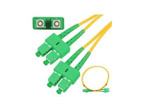 Patchcord Jednomodowy, Duplex, G657A, 3mm, 10m Extralink SC/APC-SC/APC