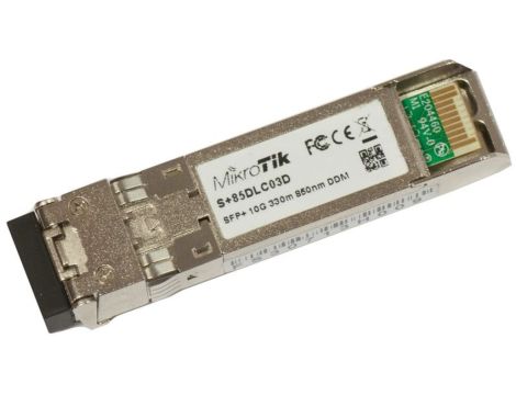Moduł SFP+ 10Gb/s, 850nm, LC/UPC, 300m, Wielomodowy MikroTik S+85DLC03D
