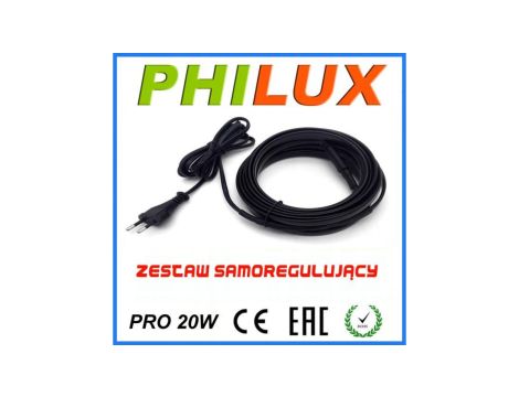 Kabel grzejny samoregulujący z wtyczką PRO 20W/m /8mb/