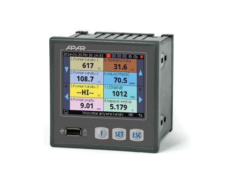 Wielokanałowy rejestrator danych AR207/8/S2/P/P/P/P/IP30