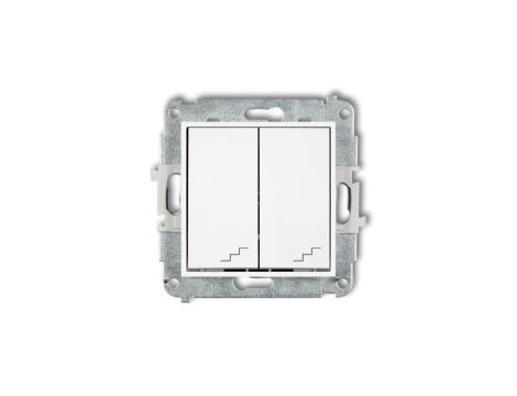 MINI Mechanizm łącznika podwójnego schodowego biały mat 25MWP-33