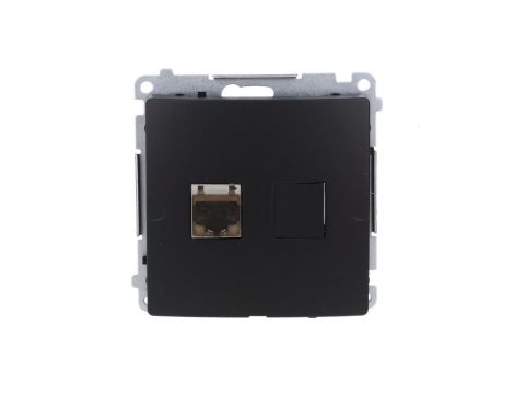 Simon Basic Gniazdo komputerowe RJ45, kat. 6, pojedyncze ekranowane z przesłoną przeciwkurzową (moduł). czarny BM61E.01/49