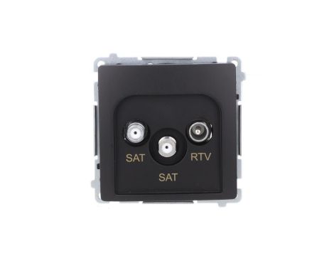 Simon Basic Gniazdo antenowe satelitarne podwójne końcowe SAT-SAT-RTV, (moduł). czarny BMZAR+SAT3.1-P2.01/49