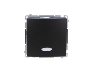 Simon Basic Łącznik jednobiegunowy z podświetleniem LED (moduł) 10AX, 250V, szybkozłącza, czarny BMW1L.01/49