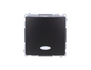 Simon Basic Łącznik jednobiegunowy (moduł) z sygnalizacją załączenia, 10AX, 250V, szybkozłącza, czarny BMW1ZL.01/49