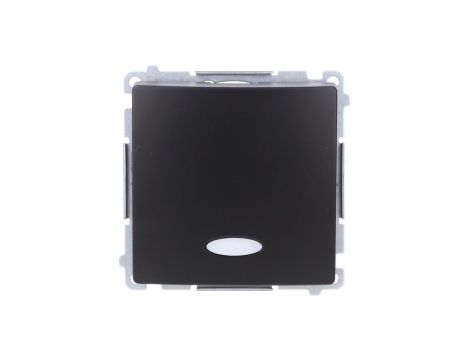 Simon Basic Łącznik jednobiegunowy (moduł) z sygnalizacją załączenia, 10AX, 250V, szybkozłącza, czarny BMW1ZL.01/49