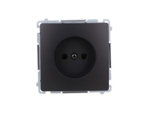Simon Basic Gniazdo wtyczkowe bez uziemienia (moduł) 16A, 250V, zaciski śrubowe czarny BMG1.01/49
