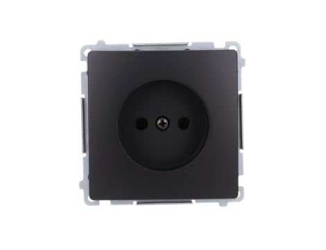 Simon Basic Gniazdo wtyczkowe bez uziemienia (moduł) 16A, 250V, zaciski śrubowe czarny BMG1.01/49