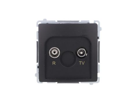 Simon Basic Gniazdo antenowe R-TV przelotowe 10 dB (moduł), 1x wejście: 5–862 MHz czarny BMZAP10/1.01/49