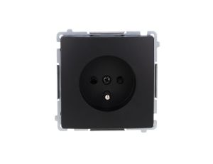 Simon Basic Gniazdo wtyczkowe z uziemieniem (moduł), z przesł. torów prądowych, 16A, 250V, zaciski śrubowe czarny BMGZ1Z.01/49