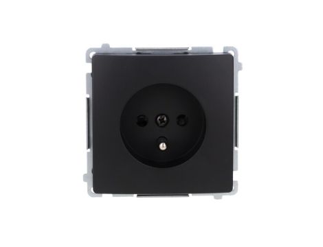 Simon Basic Gniazdo wtyczkowe z uziemieniem (moduł), z przesł. torów prądowych, 16A, 250V, zaciski śrubowe czarny BMGZ1Z.01/49