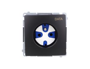 Simon Basic Gniazdo wtyczkowe DATA z uziemieniem i kluczem uprawniającym (moduł) 16A, 250V, zaciski śrubowe czarny BMGD1.01/49