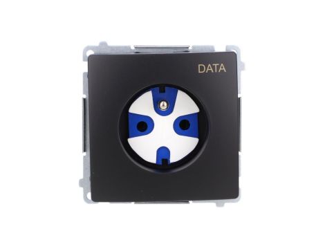 Simon Basic Gniazdo wtyczkowe DATA z uziemieniem i kluczem uprawniającym (moduł) 16A, 250V, zaciski śrubowe czarny BMGD1.01/49
