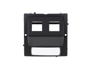 Simon Basic Pokrywa gniazd teleinformatycznych na Keystone skośna. Montaż gniazda na wkręty do puszki czarny BMGKS2P/49