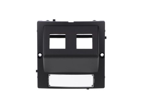 Simon Basic Pokrywa gniazd teleinformatycznych na Keystone skośna. Montaż gniazda na wkręty do puszki czarny BMGKS2P/49