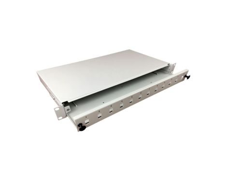 Przełącznica światłowodowa 12xSC simplex / 12xLC duplex 19 1U z płytą czołową FOP-1U-12SCS-S
