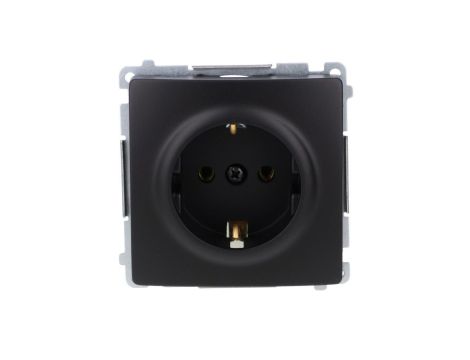 Simon Basic Gniazdo wtyczkowe z uziemieniem Schuko (moduł) 16A, 250V, zaciski śrubowe czarny BMGSZ1.01/49