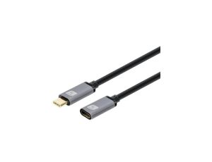 Przedłużacz USB-C 3.2 Gen2 M/F 100W 5A czarny ICOC MUSB322-CMF-010 /1m/