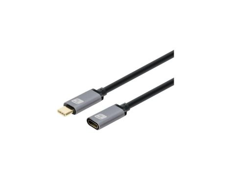 Przedłużacz USB-C 3.2 Gen2 M/F 100W 5A czarny ICOC MUSB322-CMF-010 /1m/
