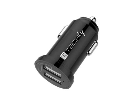 Samochodowa Mini Ładowarka 2x USB 5V 2.4A/12W Techly