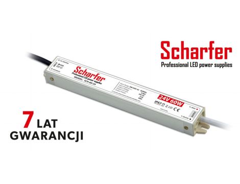 Zasilacz led 24V 60W Scharfer hermetyczny IP67 7 lat gwarancji