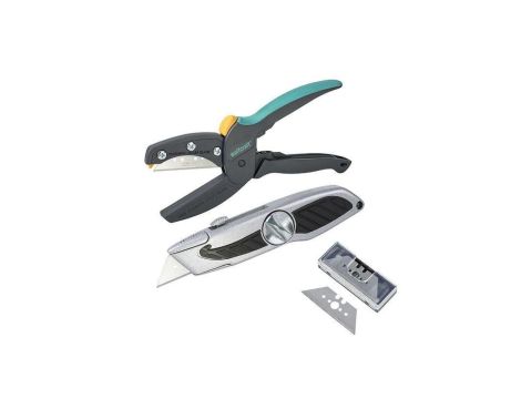 ZESTAW DO CIĘCIA (NOŻYCE + NÓŻ + OSTRZA TRAPEZOWE)