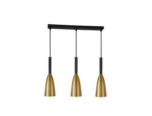 Listwa sufitowa SOLIN z trzema zwisającymi tubami złoto czarna LP-181/3L GD Light Prestige