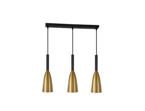Listwa sufitowa SOLIN z trzema zwisającymi tubami złoto czarna LP-181/3L GD Light Prestige