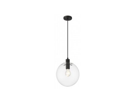 Lampa wisząca czarna Puerto z przezroczystym kloszem w kształcie kuli LP-004/1P M BK Light Prestige